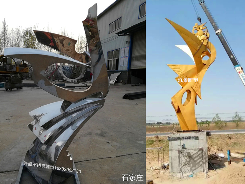 江西上饶不锈钢抽象凤凰雕塑厂家