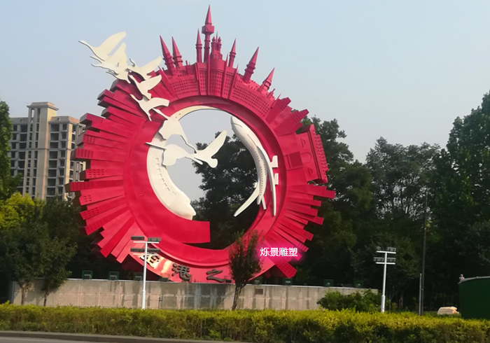 不锈钢城堡雕塑，主题雕塑