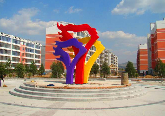 校园不锈钢雕塑，校园景观雕塑，学校抽象雕塑，学校不锈钢雕塑图片