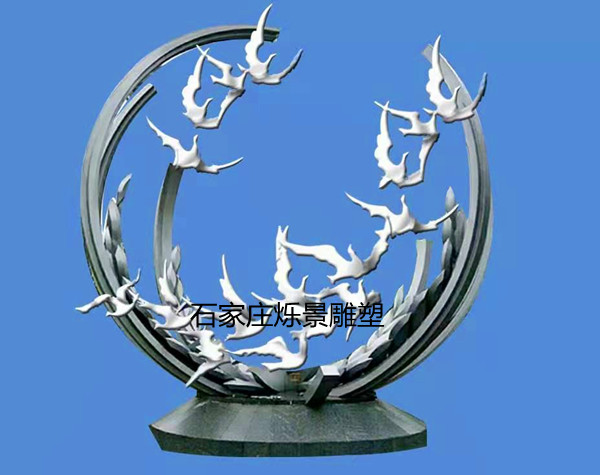 不锈钢拉丝和平鸽雕塑