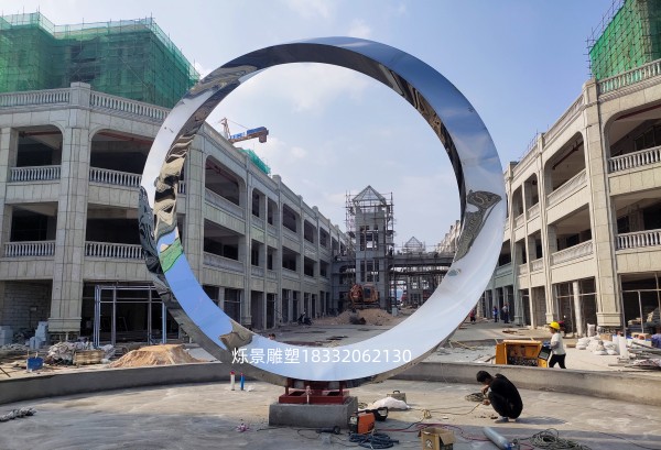 不锈钢圆环雕塑成品案例