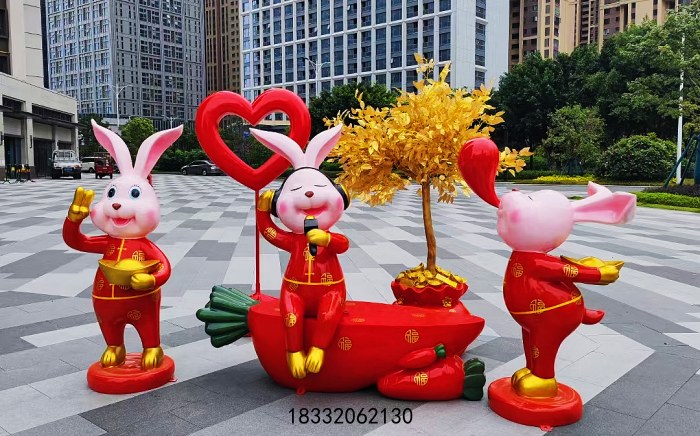 玻璃钢兔子雕塑