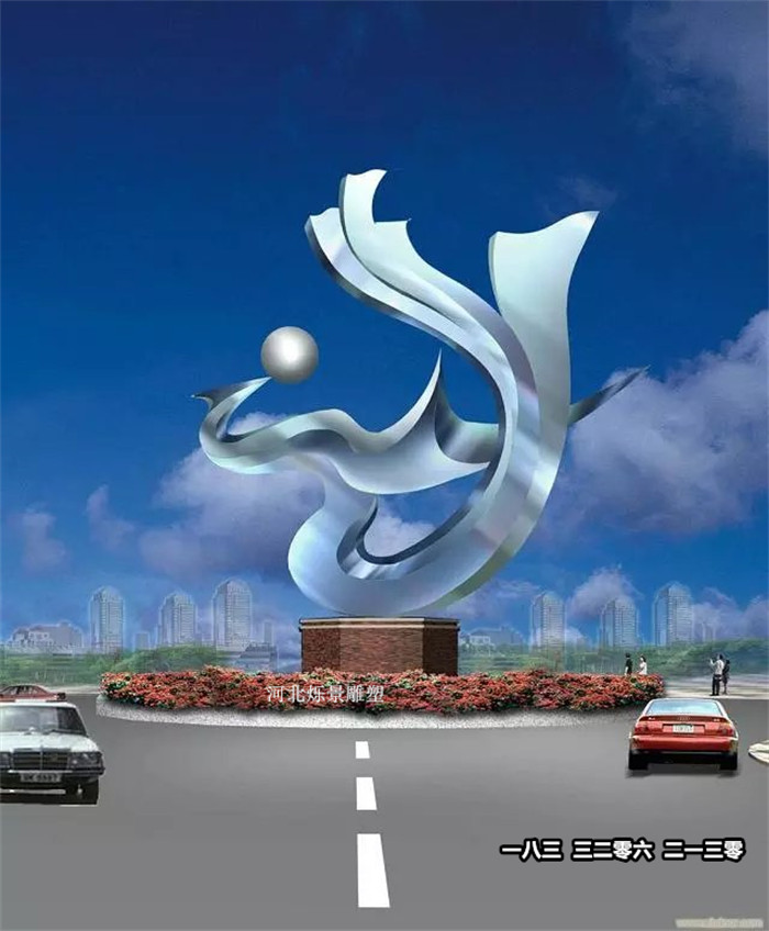 抽象凤凰不锈钢雕塑，校园不锈钢雕塑加工