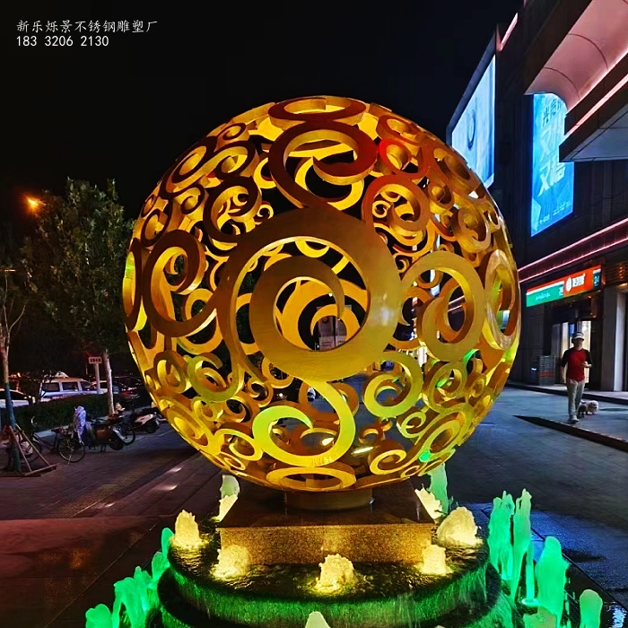 不锈钢圆球雕塑，不锈钢雕塑制作厂家