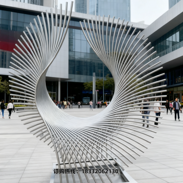 不锈钢凤尾雕塑