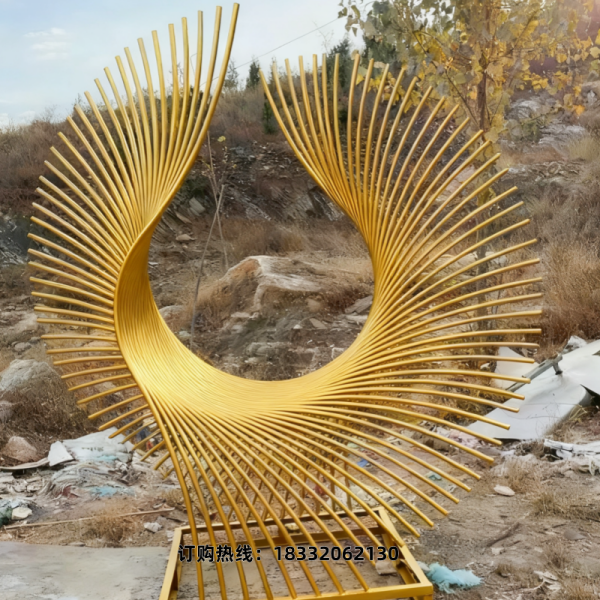 不锈钢凤尾雕塑