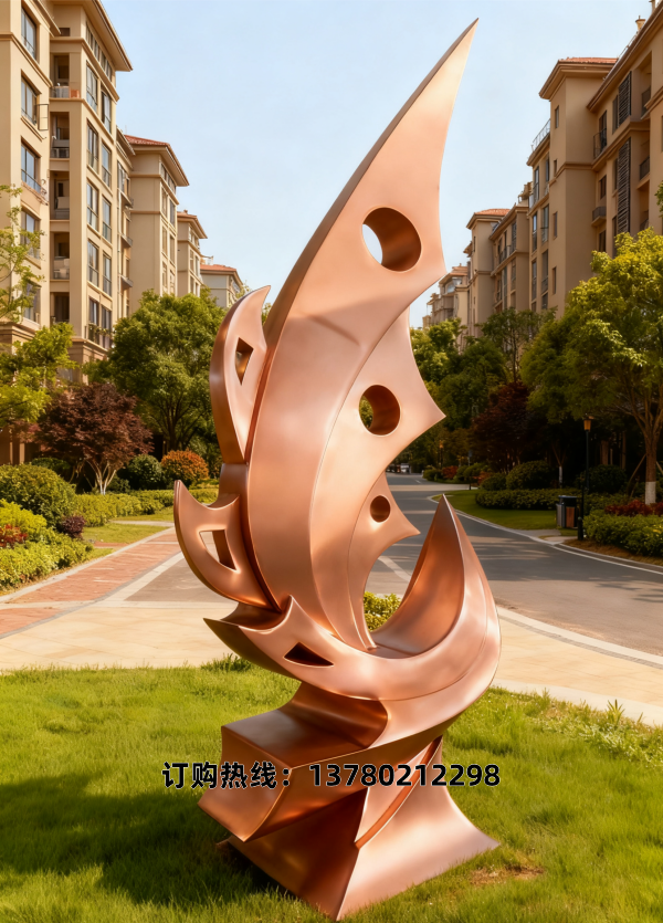 抽象凤凰不锈钢雕塑