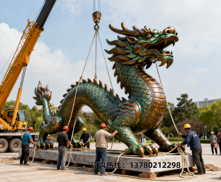 玻璃钢仿铜龙雕塑
