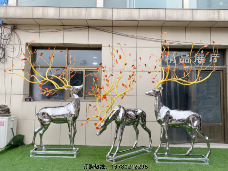 不锈钢鹿雕塑